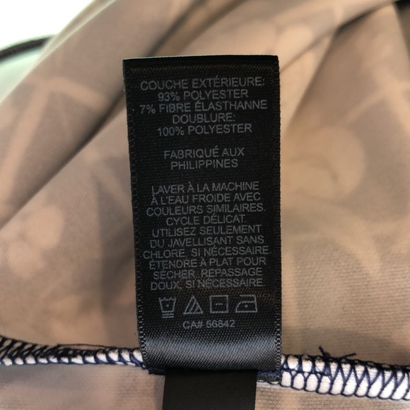 Express - Blue & White, Windowpane & Floral Strapless Midi Dress Size 0 - Picture 9 of 9